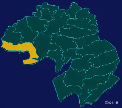 threejs荆州市监利市geoJson地图3d地图指定区域闪烁